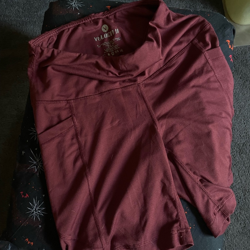 maroon Velocity workout shorts